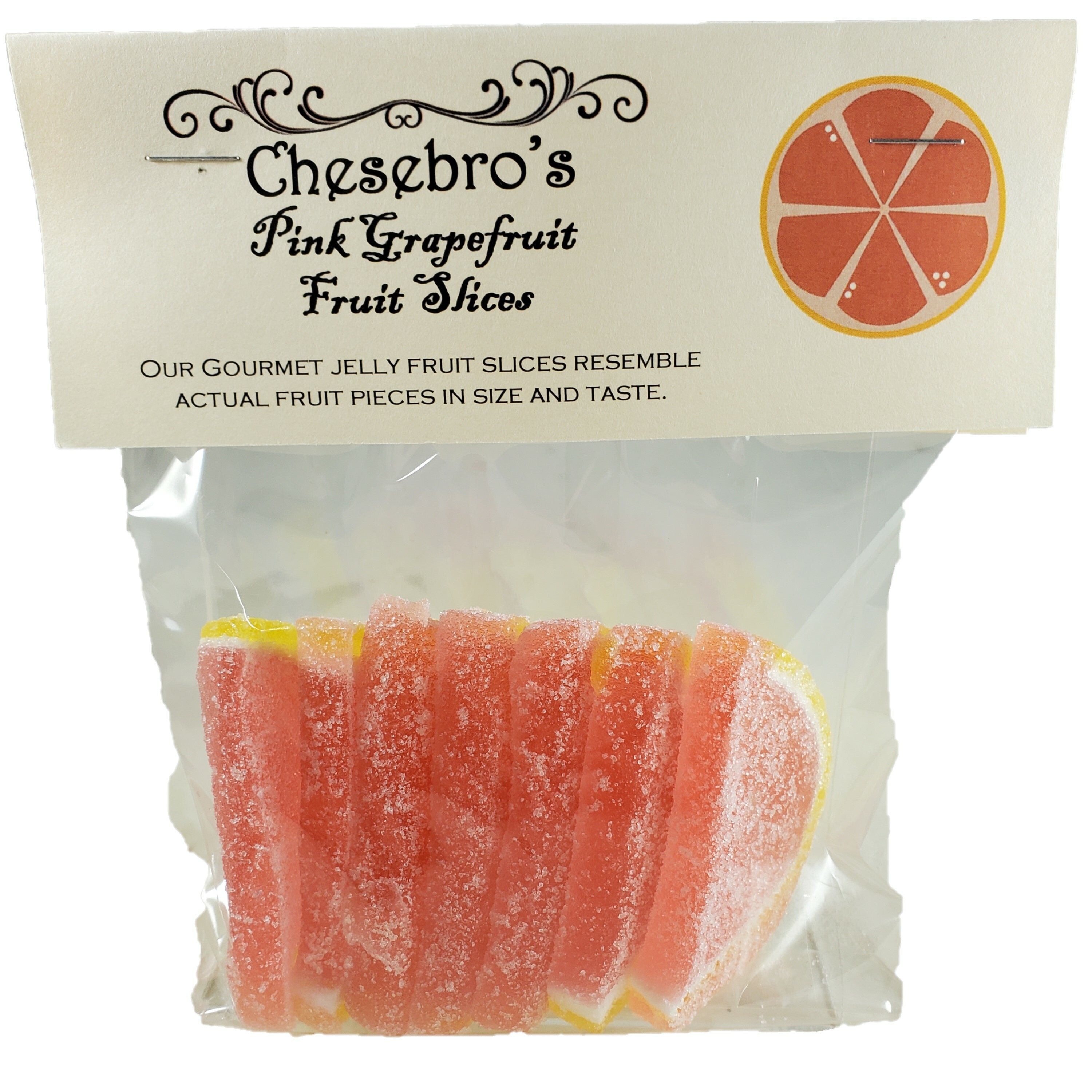 Gourmet Pink Grapefruit Flavor Jelly Fruit Slices