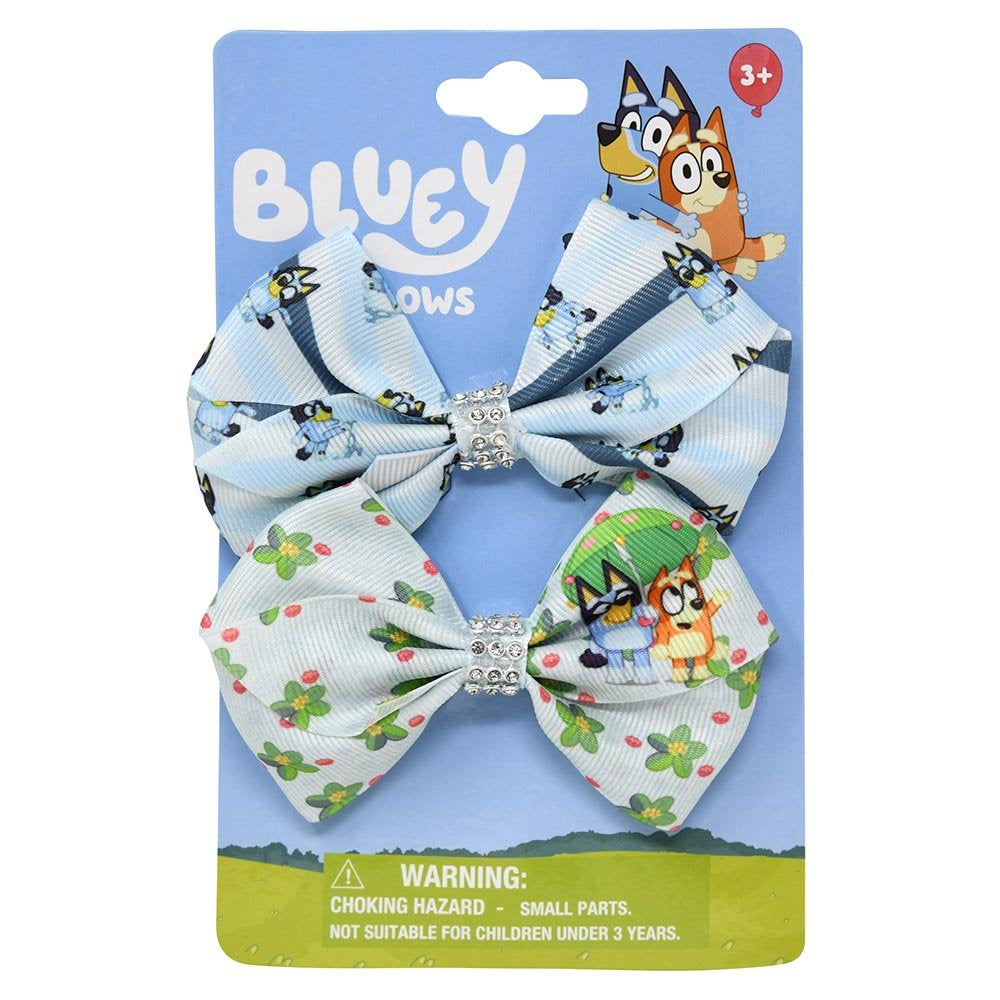 Bluey 2pk Hair Bows on Card