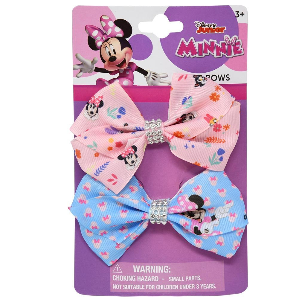 Pink Minnie 2pk Hair Bows on Card