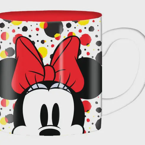 Minnie Mouse Peeking Multi Dots Glitter 20oz Ceramic Mug