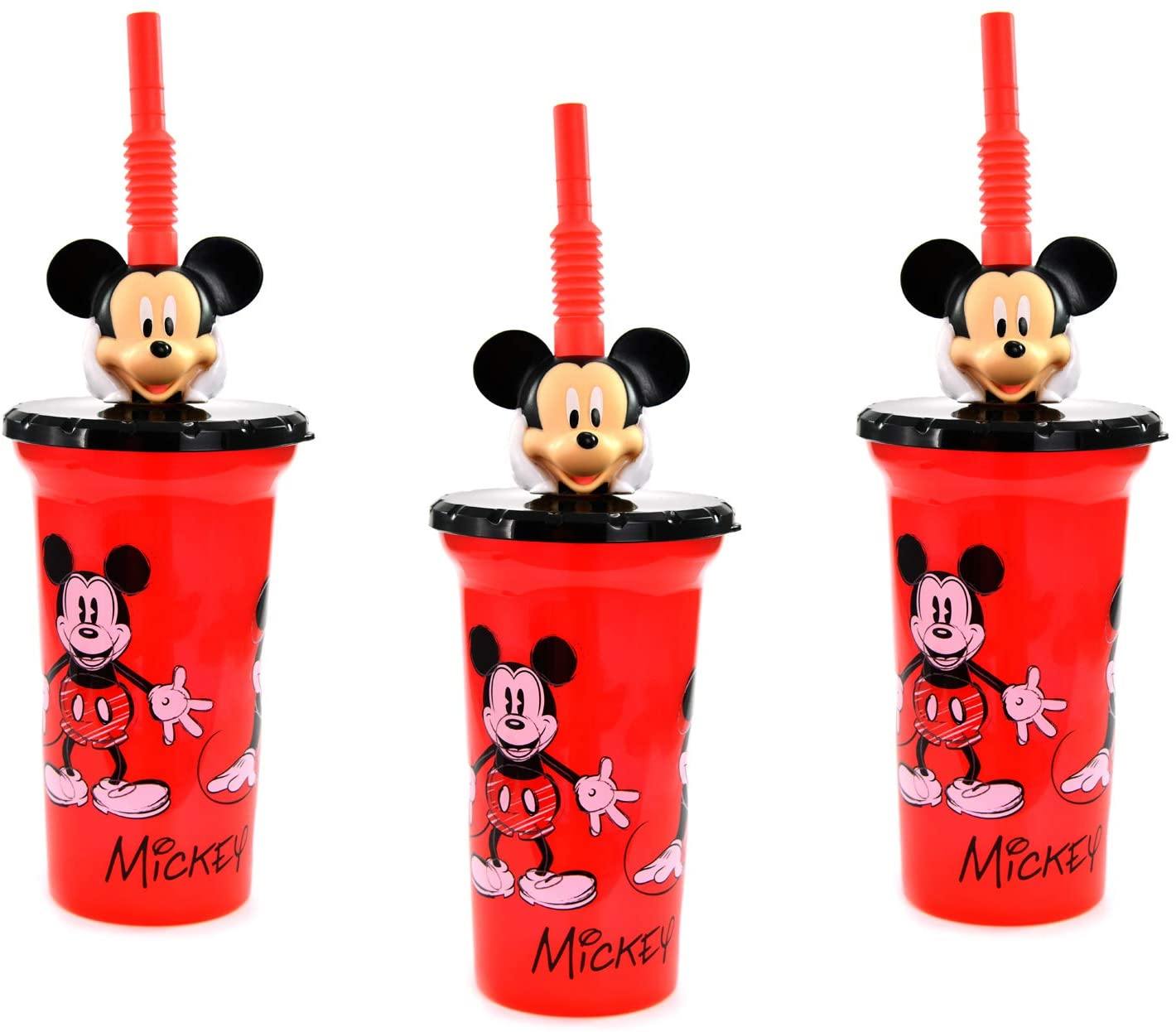 [3-Pack] Disney Mickey Mouse 15oz Buddy Sip Tumbler Cup with Lid & Straw, BPA-Free