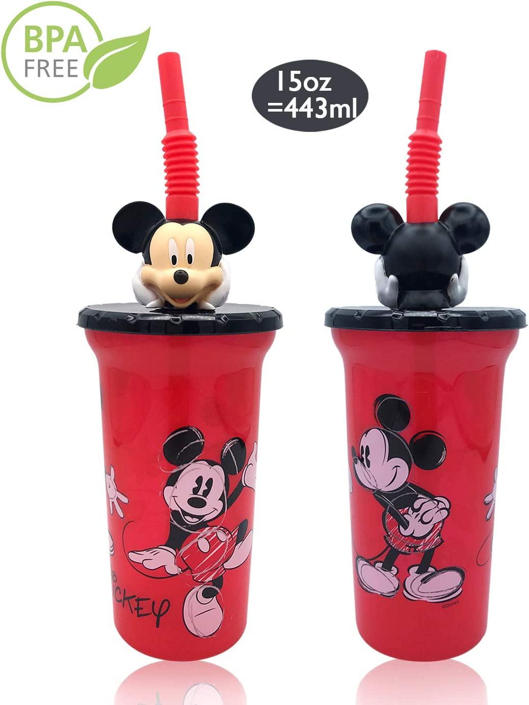 3-Pack] Disney Mickey Mouse 15oz Buddy Sip Tumbler Cup with Lid & Str