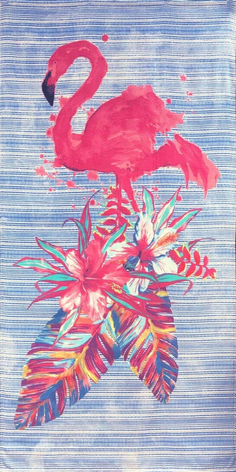 30x60 Painted Flamingo Velour Beach Towel