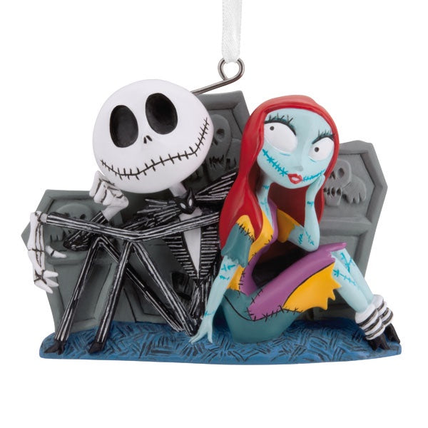 Tim Burton's The Nightmare Before Christmas Jack and Sally Sitting by Graves Ornament