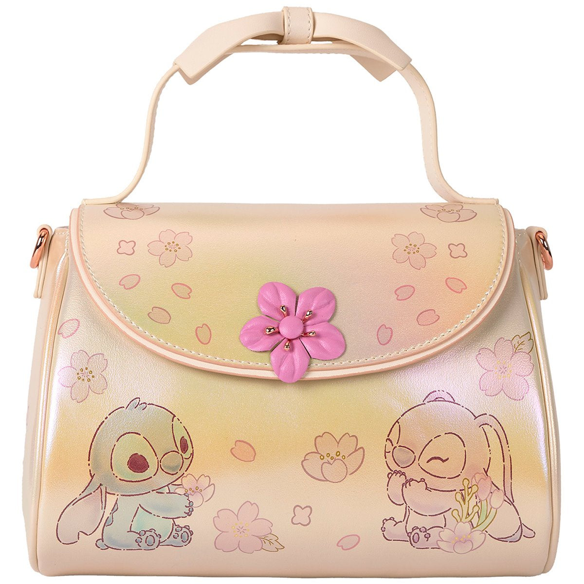 Disney Cute Stitch & Angel Bow Handle Crossbody Bag