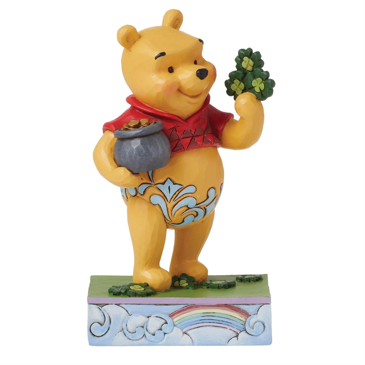 Winnie the Pooh with Clovers and Pot