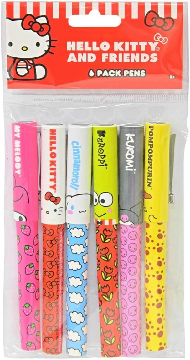 Hello Kitty and Friends Sanrio 6-Pack Pen Set