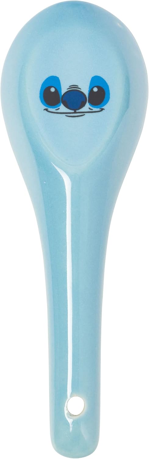 Lilo and Stitch Featuring Scrump Ohana Means Family Ceramic Soup Mug Spoon Set, 24 Ounces