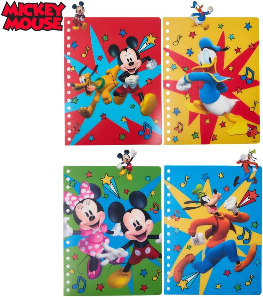 Mickey 4 Tabbed Spiral Journal 96pg .