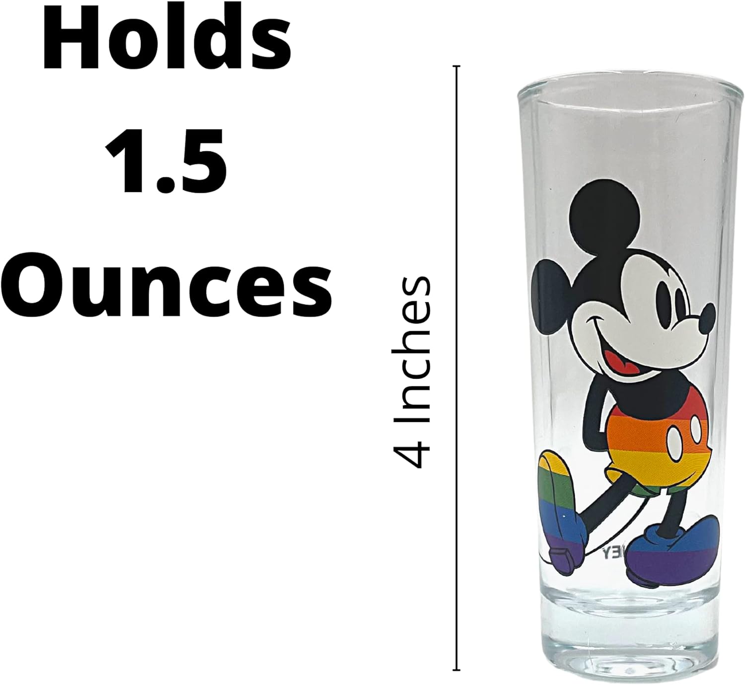 Disney Rainbow Mickey Mouse Collectible Tall Shot Pride