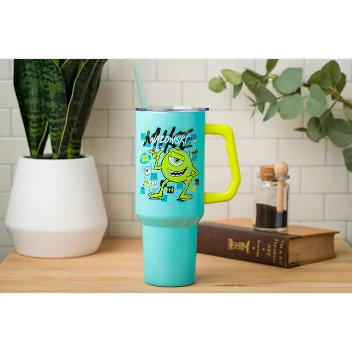 Monsters Inc. Mike Wazowski Doodle 40oz Stainless Steel Tumbler w Handle