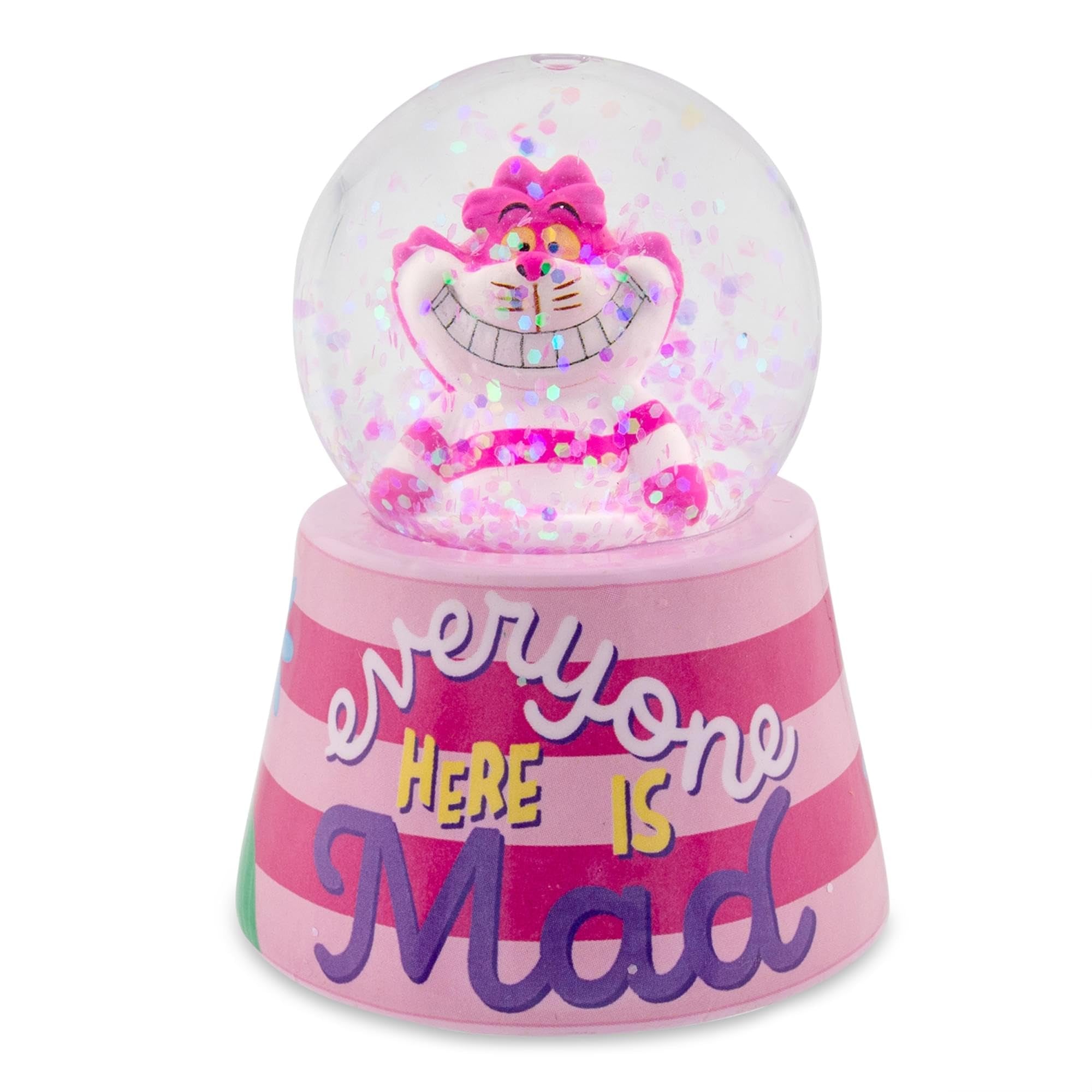 Disney Alice in Wonderland Cheshire Cat "Everyone is Mad Here" Light-up Snow Globe