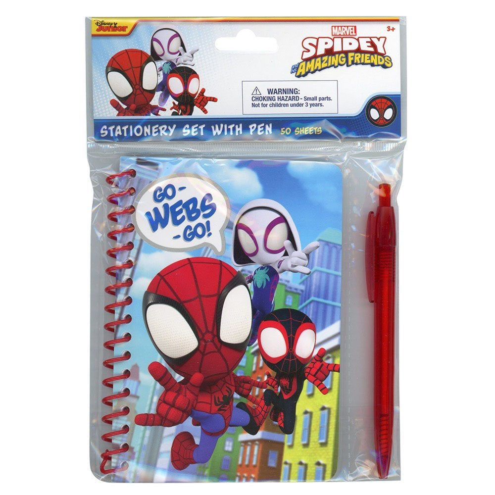 Spidey & Friends Spiral Notebook with Pen in Poly Bag