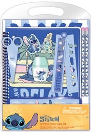 Stitch10pc Set With Molded Pencil box in clam Shell