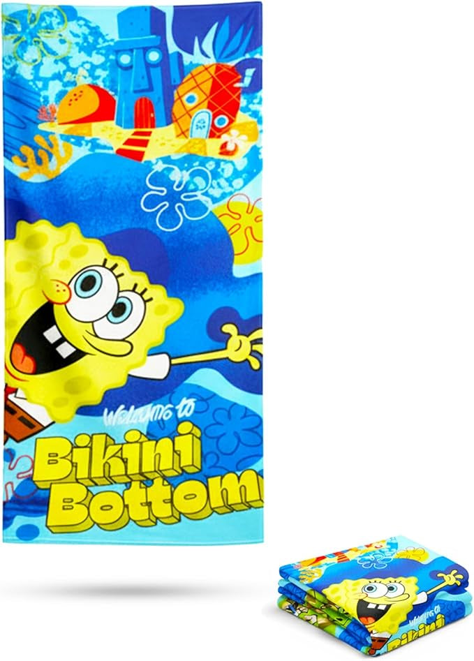 Welcome to Bikini Bottom SpongeBob 27"x54" Nickelodeon Beach Towel