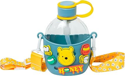 Winnie the Pooh Bold & True Plastic Water Bottle w/ Charms & Strap