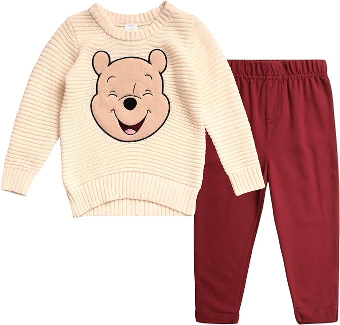 Winnie the Pooh Baby Boy Pants Set- Sweater, Knit Pants - Clothing Set for Infants 12M-24M