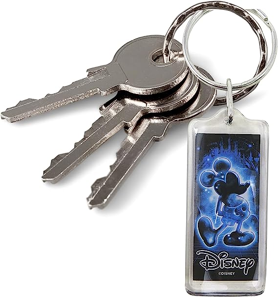 Blue Background Mickey Mouse with Disney Lucite  Souvenir Keychain