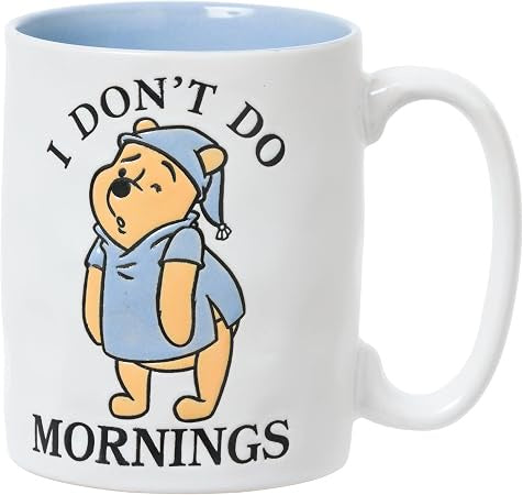 Winnie the Pooh I Don't Do Mornings Wax Resist 17oz Ceramic Mug