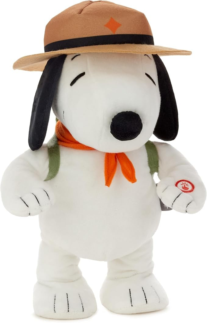 Hallmark Peanuts Beagle Scouts Snoopy Plush with Sound and Motion, 12"