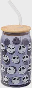 NBC Jack Expressions 16oz Glass Tumbler w/ Bamboo Lid & Straw