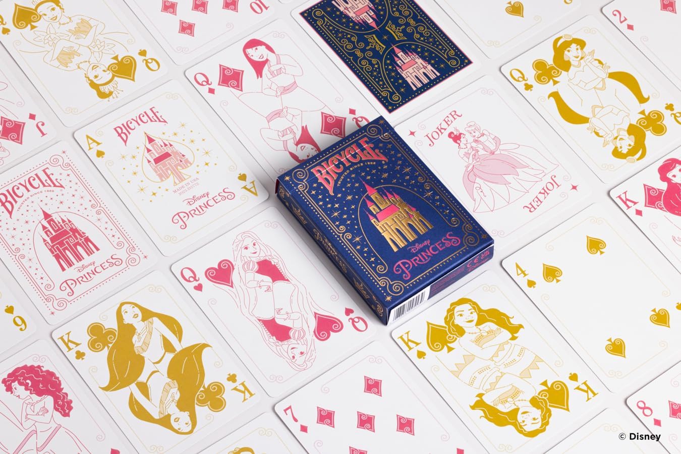 Bicycle Disney Princess Inspired Playing Cards Pink/ Navy 1pc