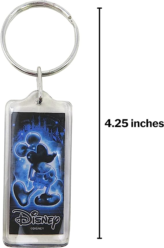 Blue Background Mickey Mouse with Disney Lucite  Souvenir Keychain