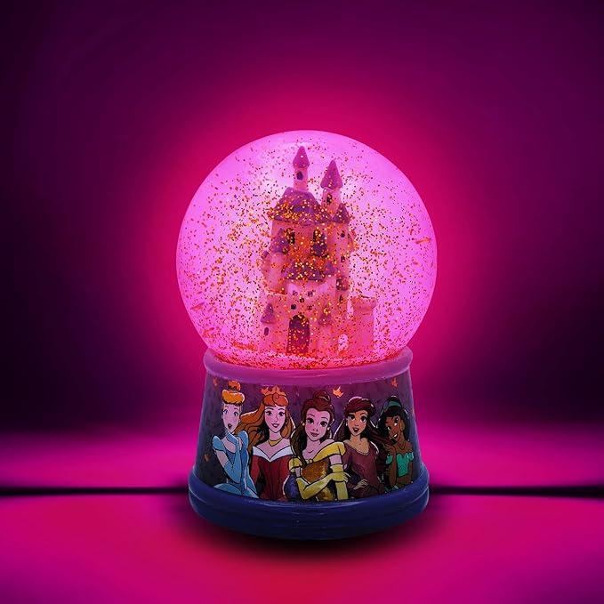 Disney Princess Castle Light-Up Snow Globe 6in