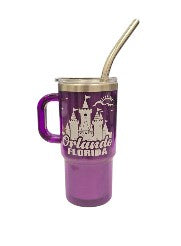 Orlando Fl. Disney Castle 3oz Mini Tumbler w/Straw Assrt