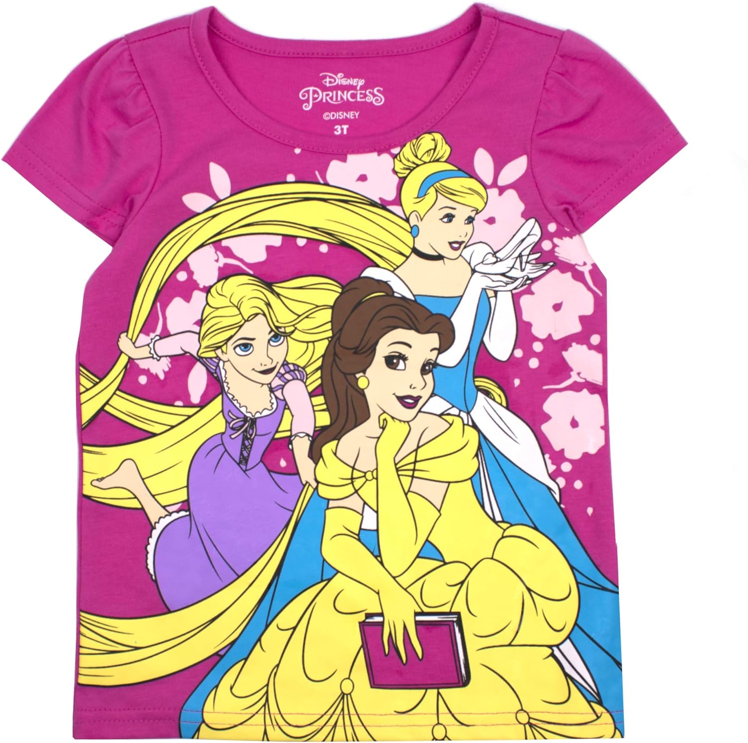 Disney Princess Graphic 3-Pack T-Shirt Set - White/Pink/Grey