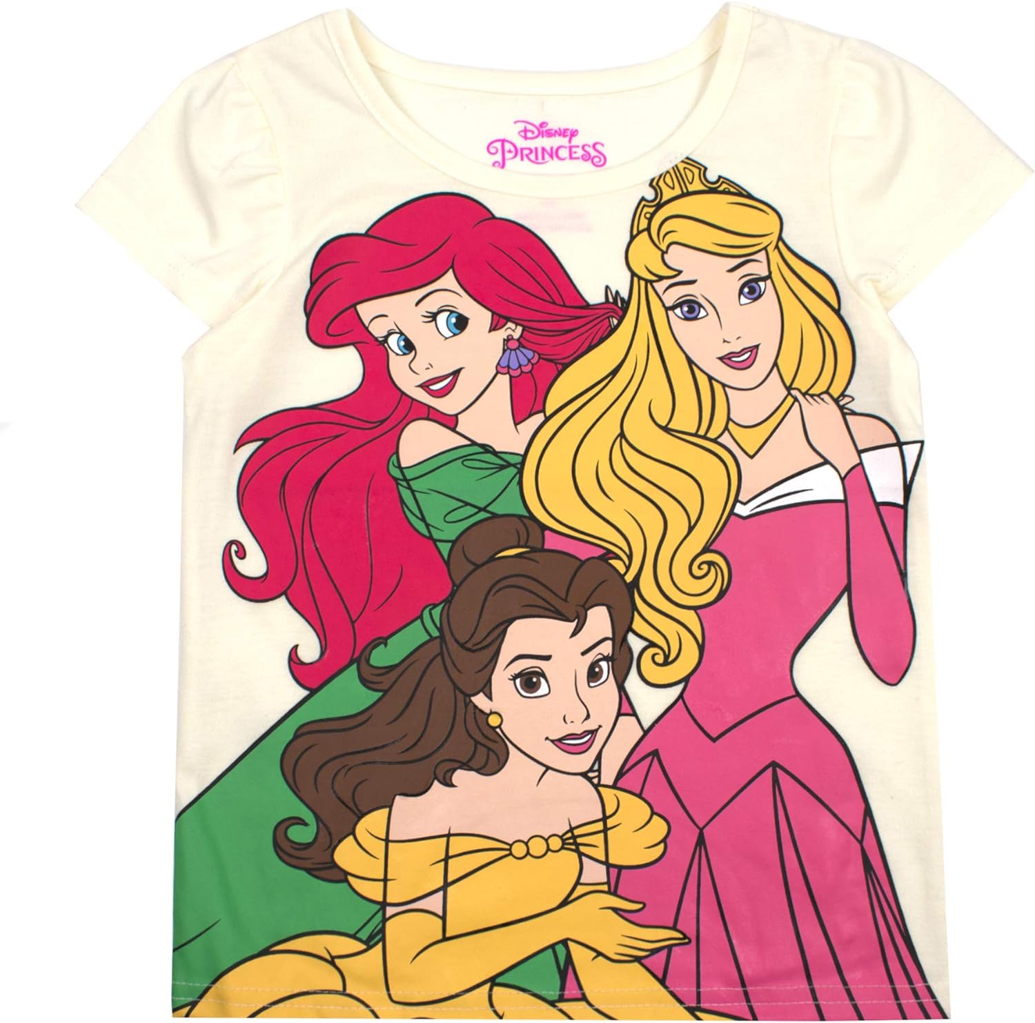 Disney Princess Graphic 3-Pack T-Shirt Set - White/Pink/Grey