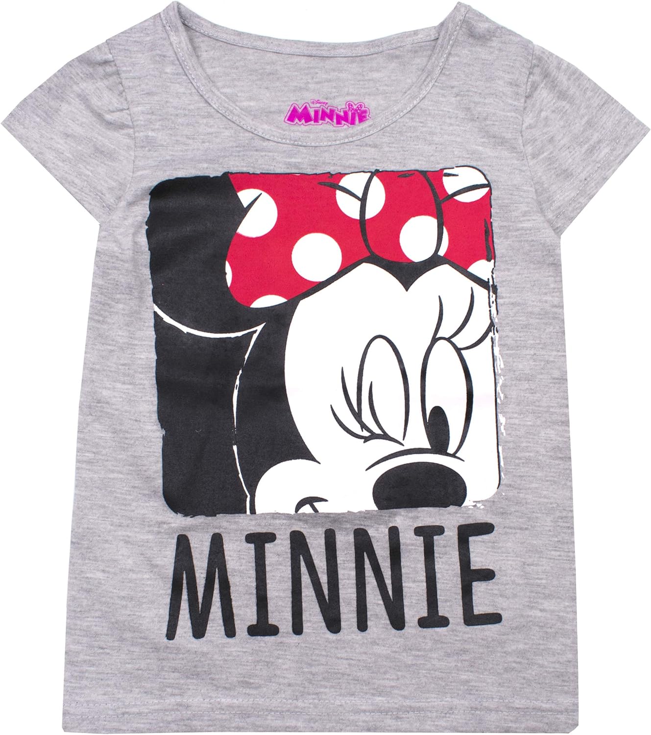 Disney Girls Minnie Mouse 3 Pack T-Shirts for Toddlers – Pink/Red/Grey