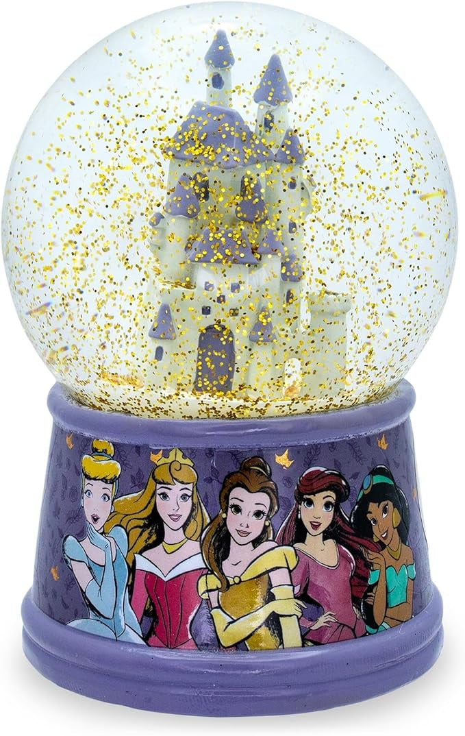 Disney Princess Castle Light-Up Snow Globe 6in