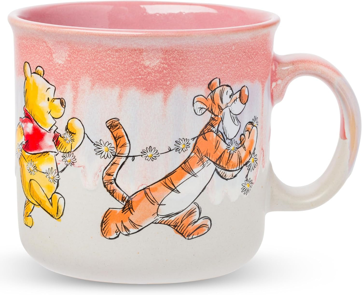 Multiple Tigger Poses Wax Resist 20oz Ceramic Camper Mug