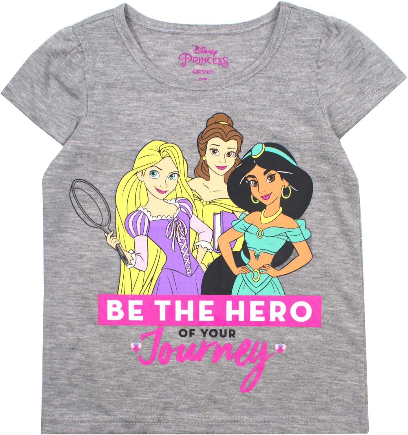 Disney Princess Graphic 3-Pack T-Shirt Set - White/Pink/Grey