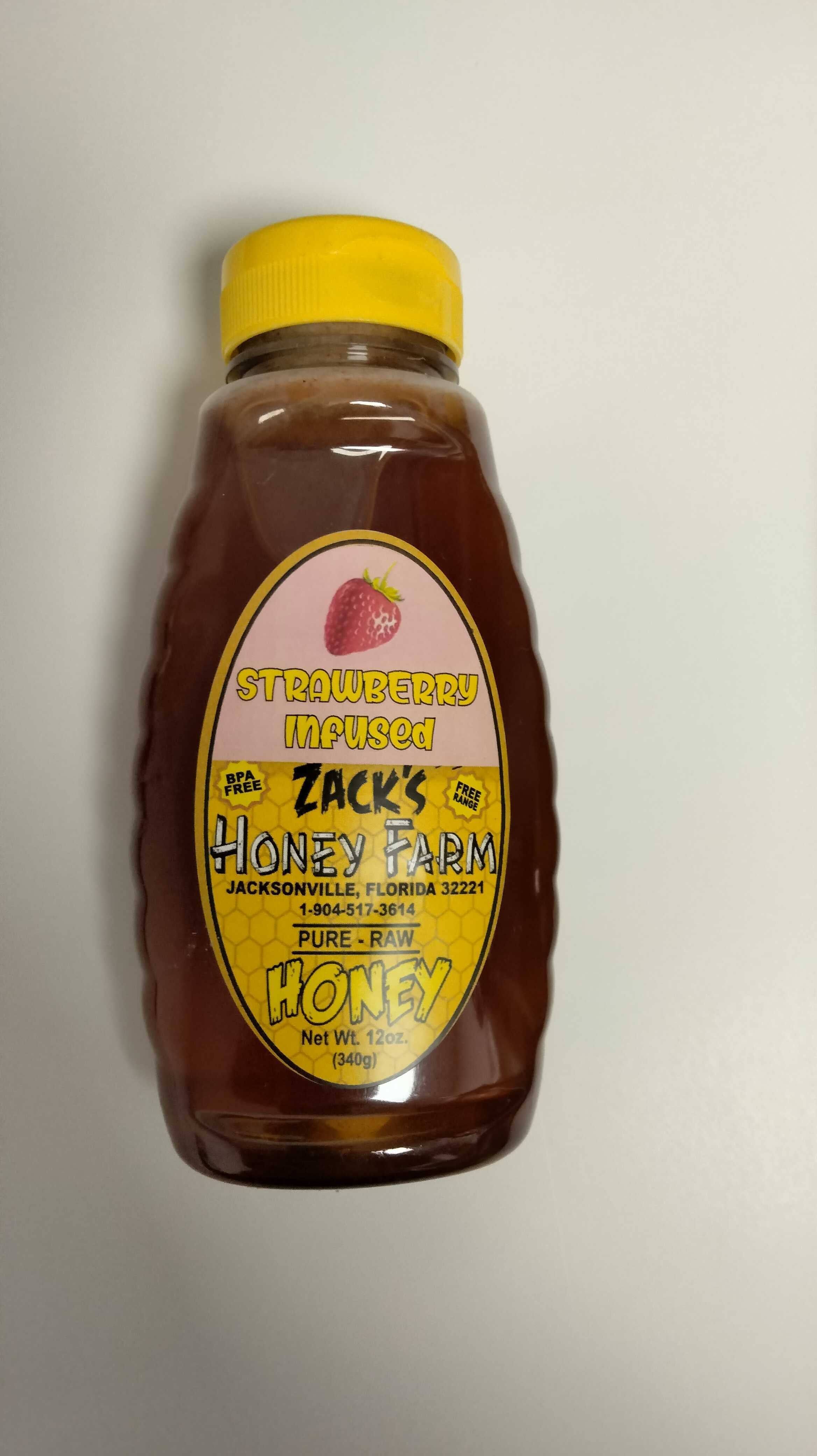 Zack's Strawberry Infused  Honey 12oz