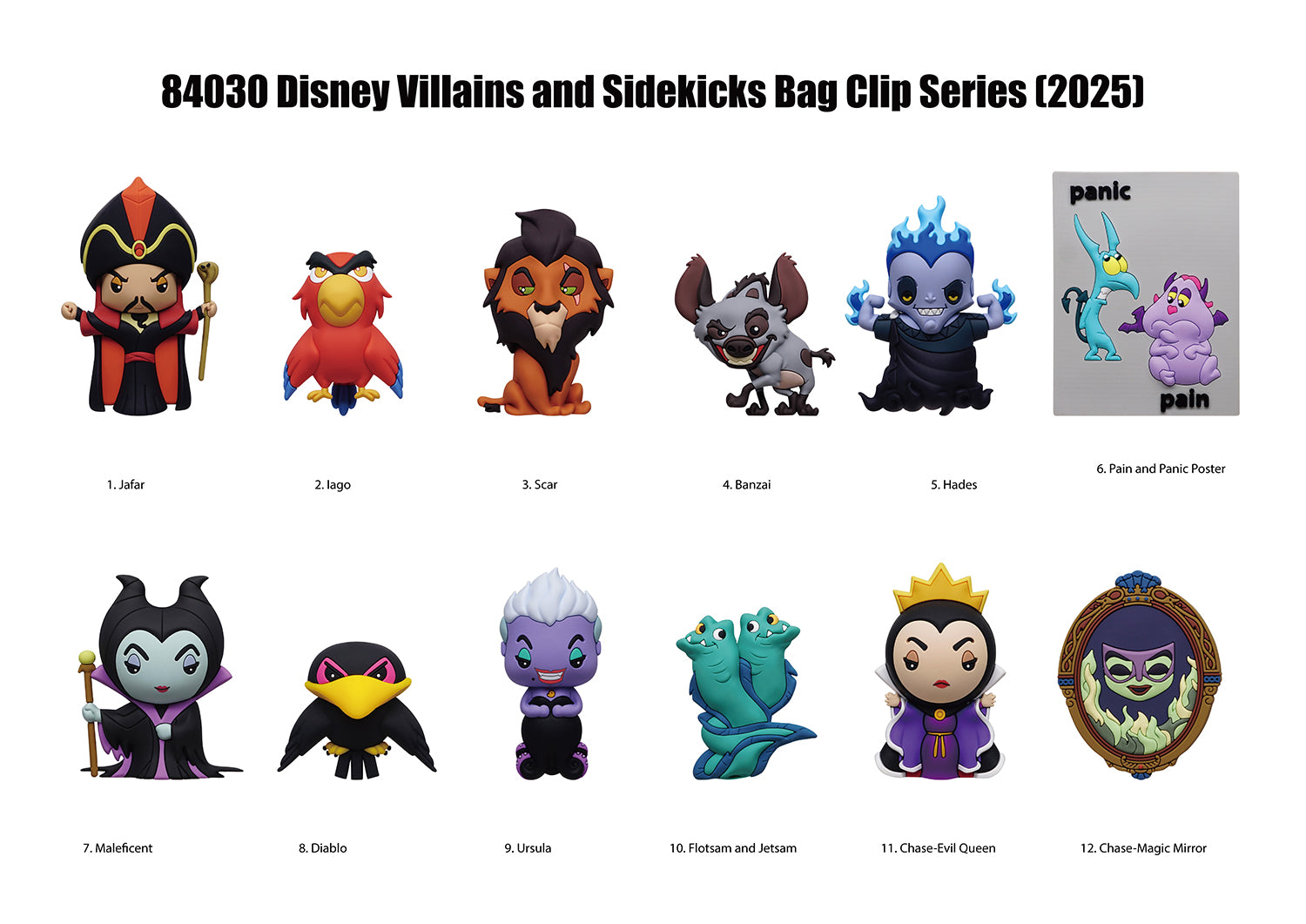 Disney Villains 3D Foam Bag Clip, Series 4