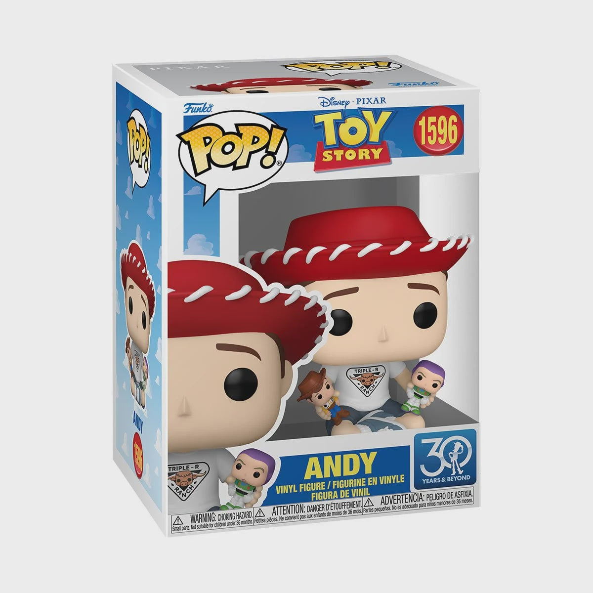 Toy Story 30th Anniversary Andy with Buzz Lightyear and Woody Funko Pop
