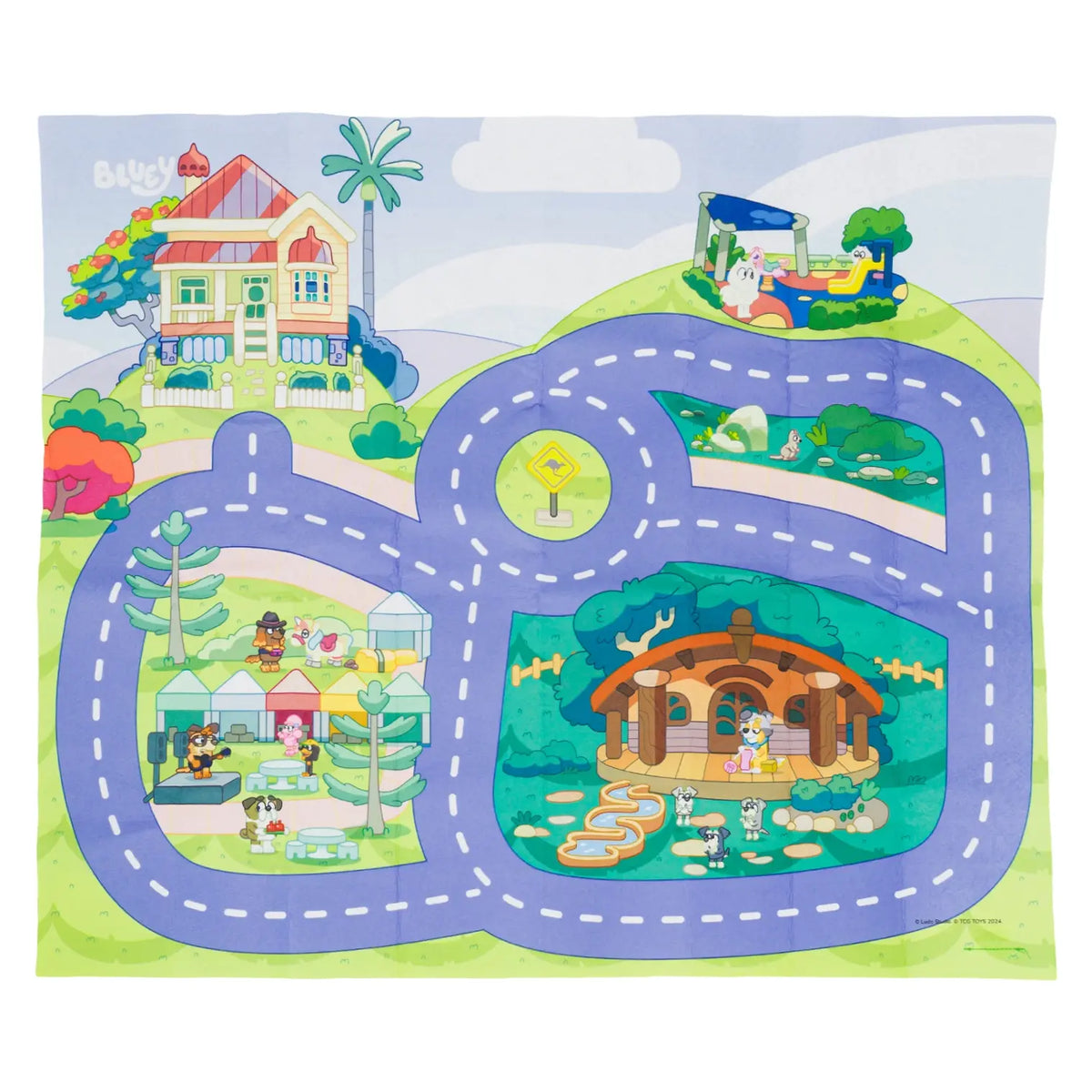 Bluey Megamat Play Set, 31.5 x 27.5 in, Durable Felt