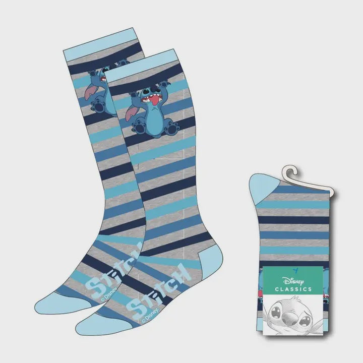 Stitch Hanging on! Blue and Gray Socks 36-42