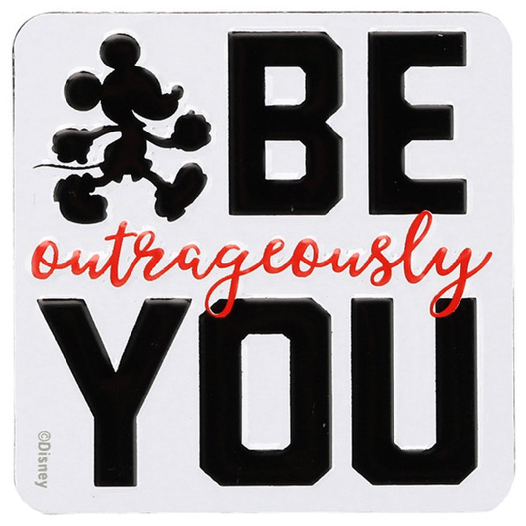 Disney Mickey Mouse Be Outrageously You 3″ Embossed Metal Magnet