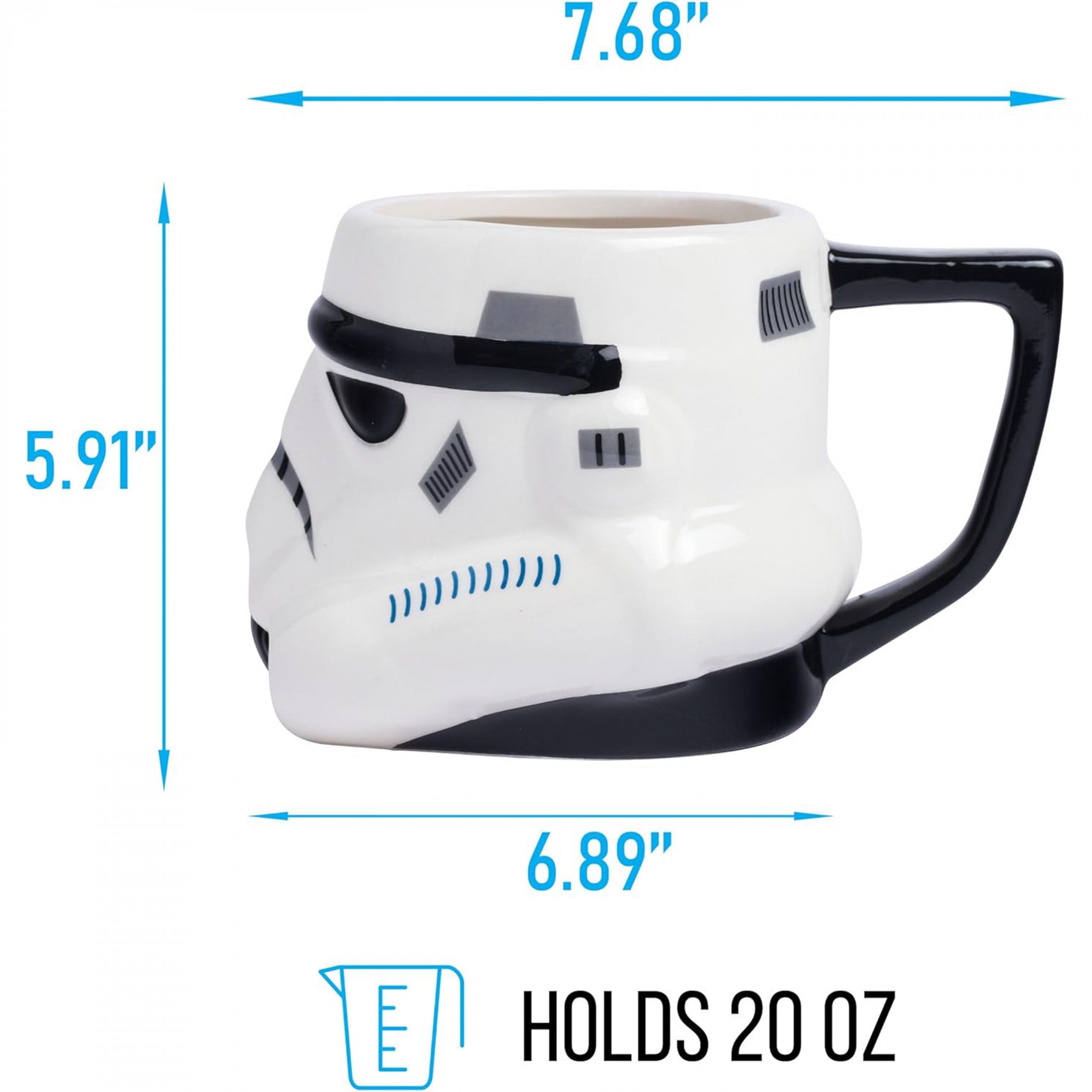 Star Wars Stormtrooper Big Face 20oz 3D Sculpted Ceramic Mug