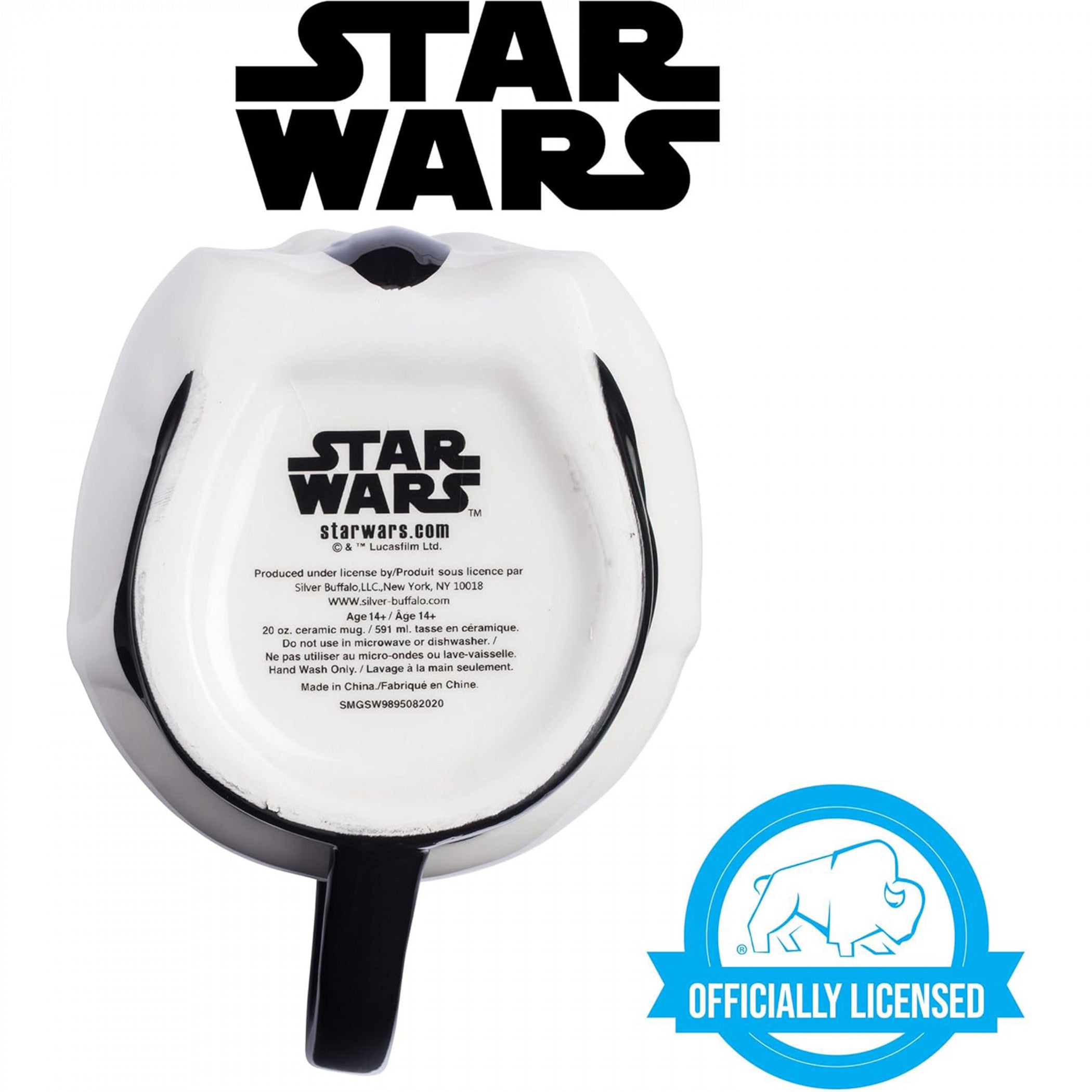 Star Wars Stormtrooper Big Face 20oz 3D Sculpted Ceramic Mug