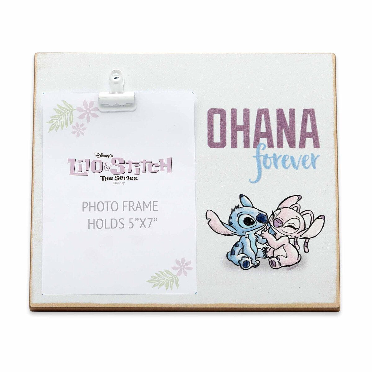 Disney Lilo & Stitch 2: The Series Stitch & Angel Ohana Forever Wood Photo Clip Frame