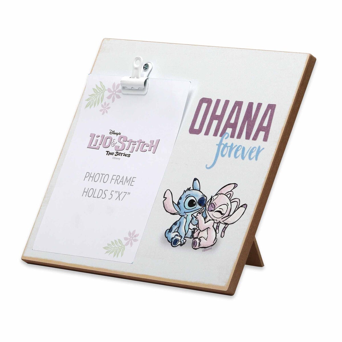 Disney Lilo & Stitch 2: The Series Stitch & Angel Ohana Forever Wood Photo Clip Frame