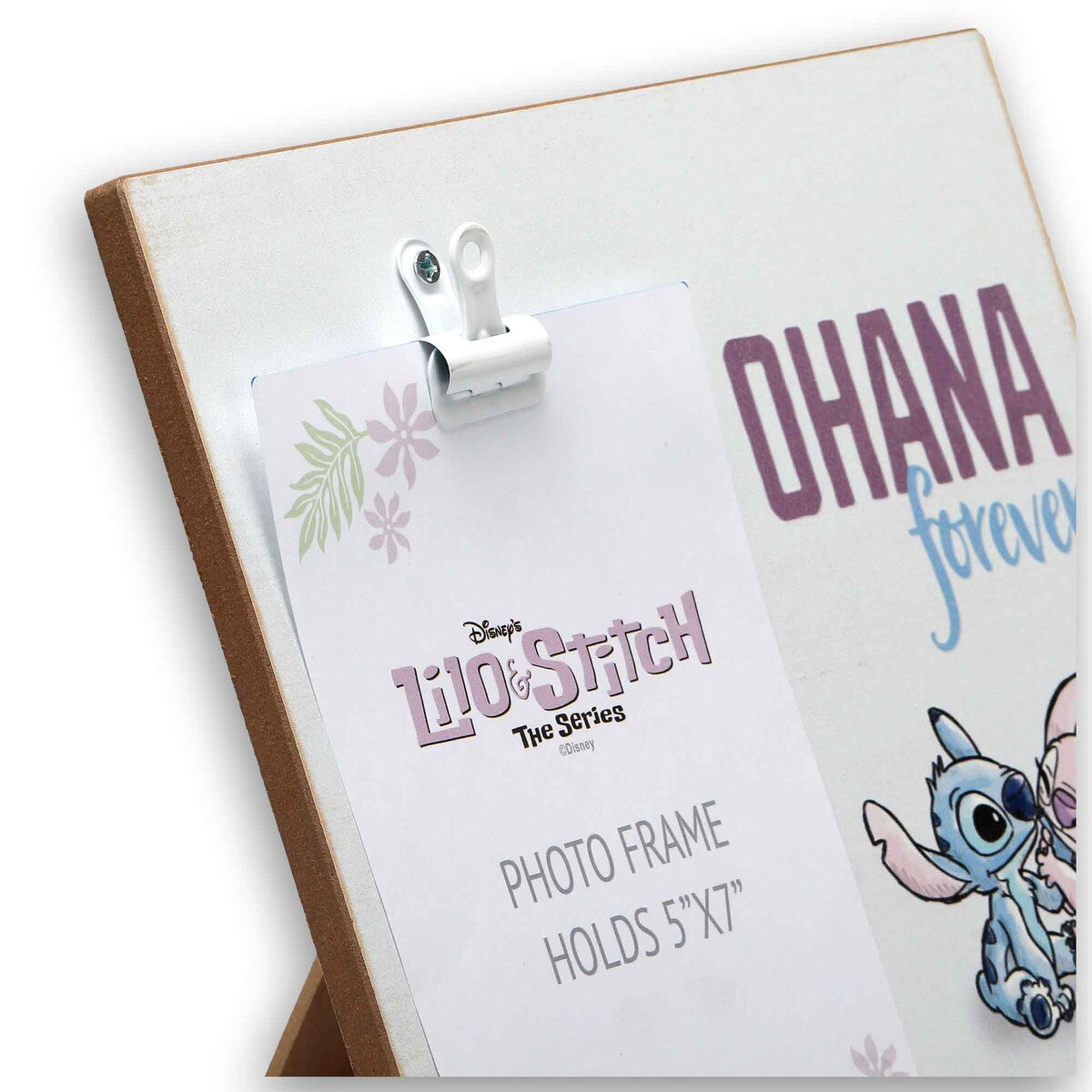 Disney Lilo & Stitch 2: The Series Stitch & Angel Ohana Forever Wood Photo Clip Frame