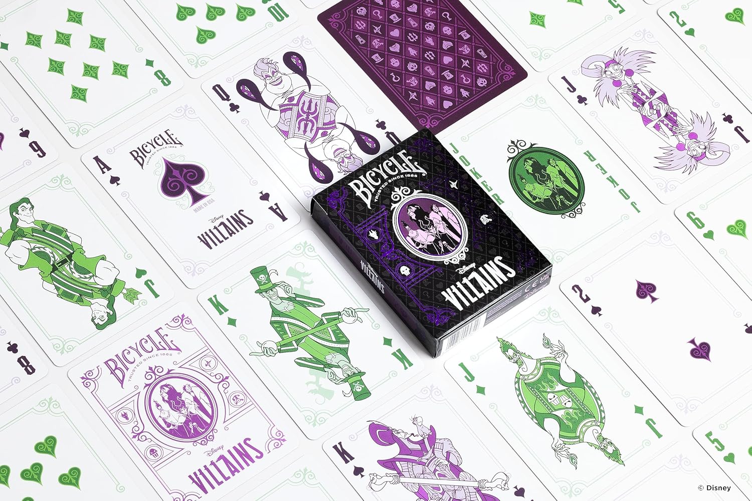 Bicycle Disney Villains Playing Cards Green/ Purple Random 1pc
