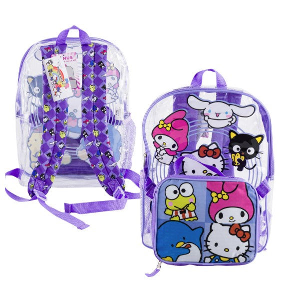 Hello Kitty & Friends Clear Backpack with Lunch Bag