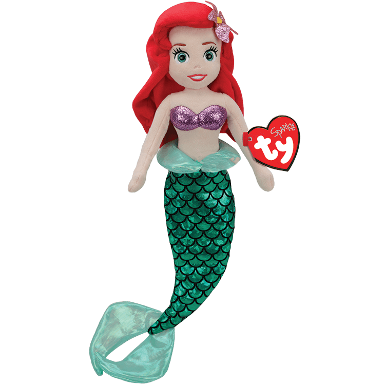 TY Disney Ariel The Little Mermaid 15.5 Inch Tall Collectible Stuffed Plush Toy
