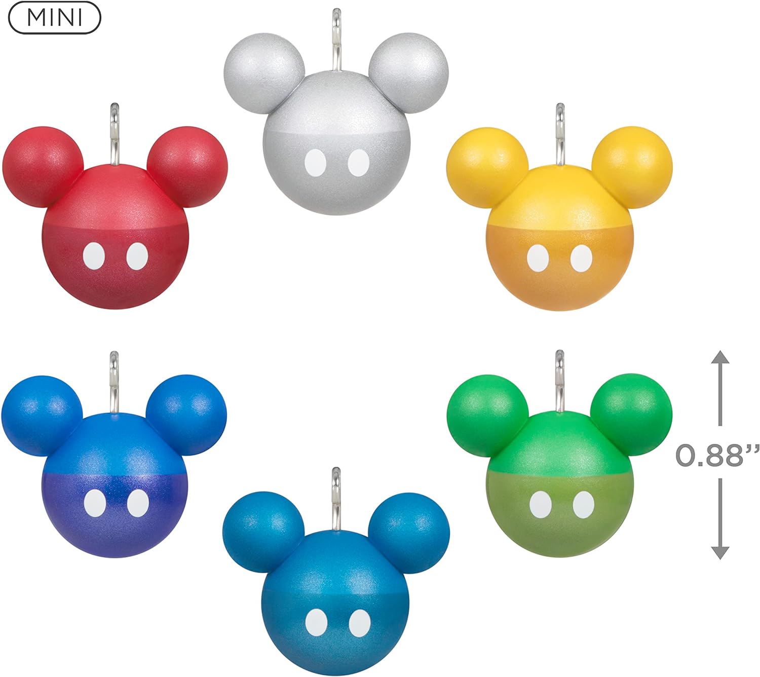 Mini Disney Mickey Mouse Ornaments, Set of 6